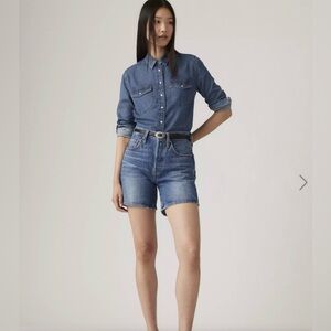 Levis 501 Mid Thigh Jean Shorts